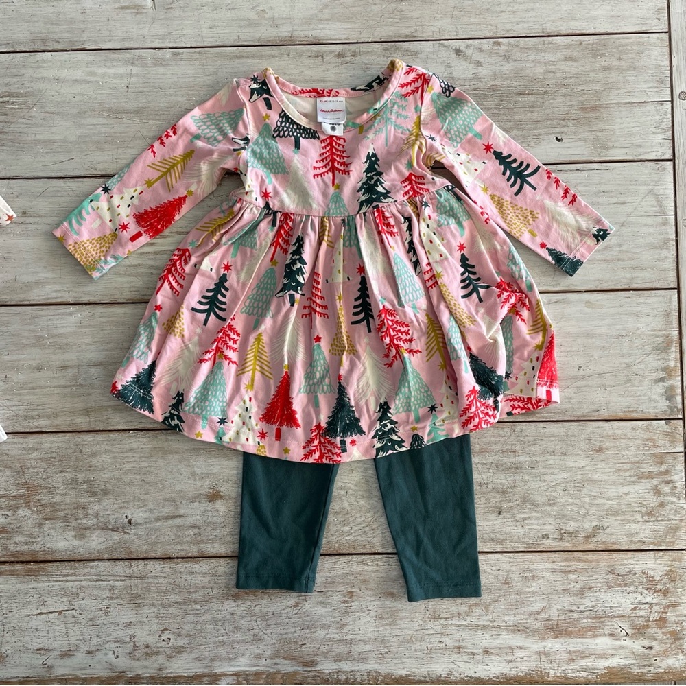 Hanna Andersson Holiday Christmas Dress & Legging Set